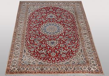 A carpet, Nain, part silk, 9 Laa, ca 295 x 178 cm.
