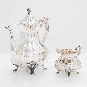 Kaffeservis, 3 delar, silver, Kultakeskus, Tavastehus, Finland 1927.