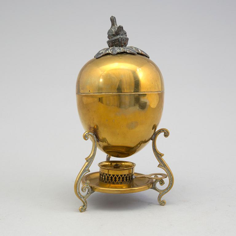 ÄGGKOKARE, mässing, 1800-tal.