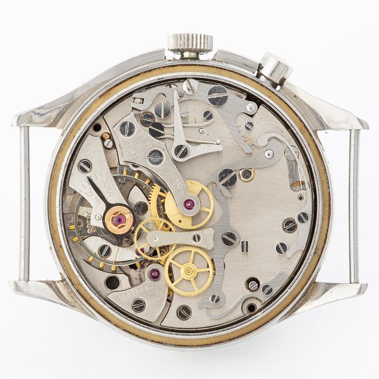 Lemania, Tg 195, "Tre Kronor", kronograf, armbandsur, 40 mm.