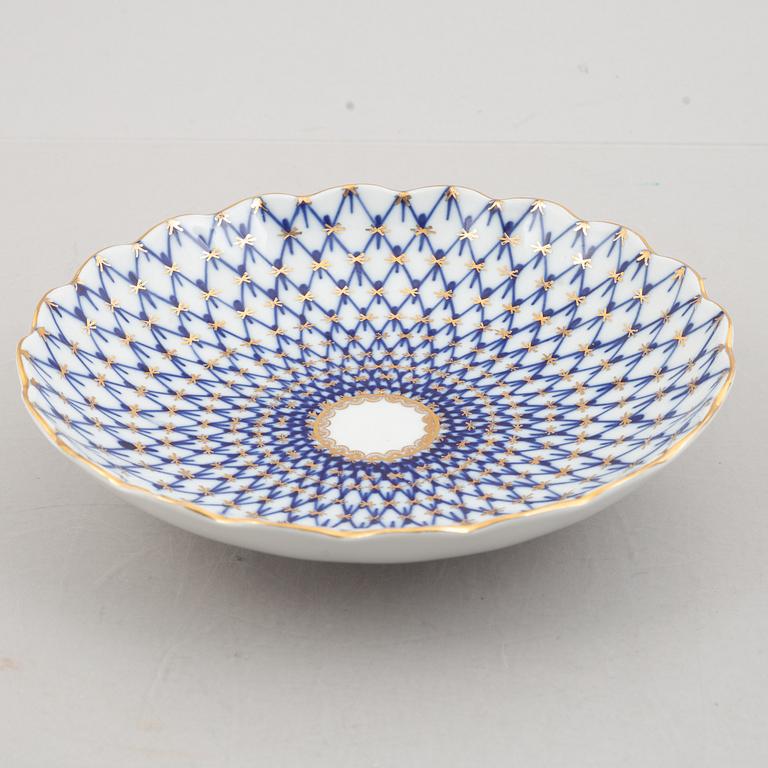 Kaffeservis, 39 delar, porslin, "Cobalt Net", Lomonosov, Sovjetunionen.