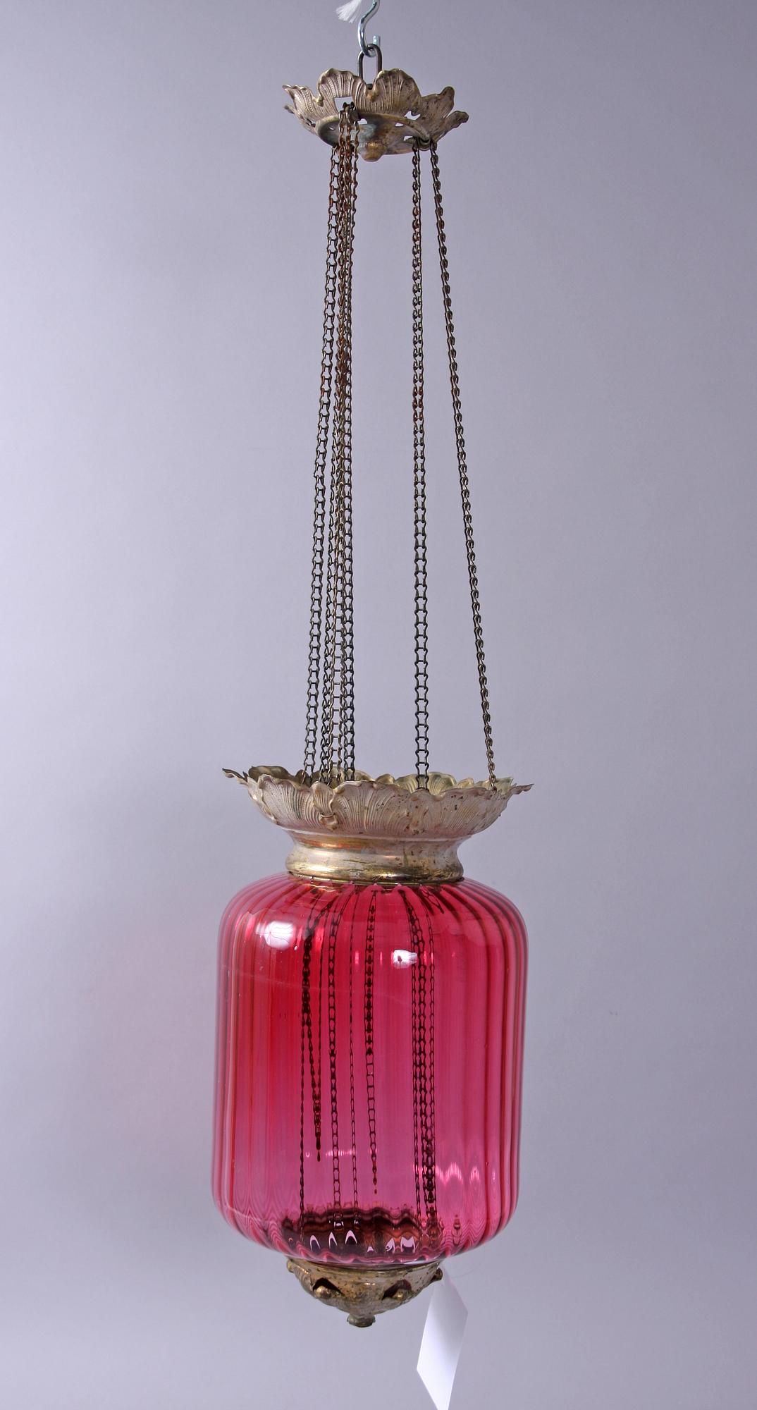 MÅNSKENSAMPEL, glas o metall, 1800-talets slut.