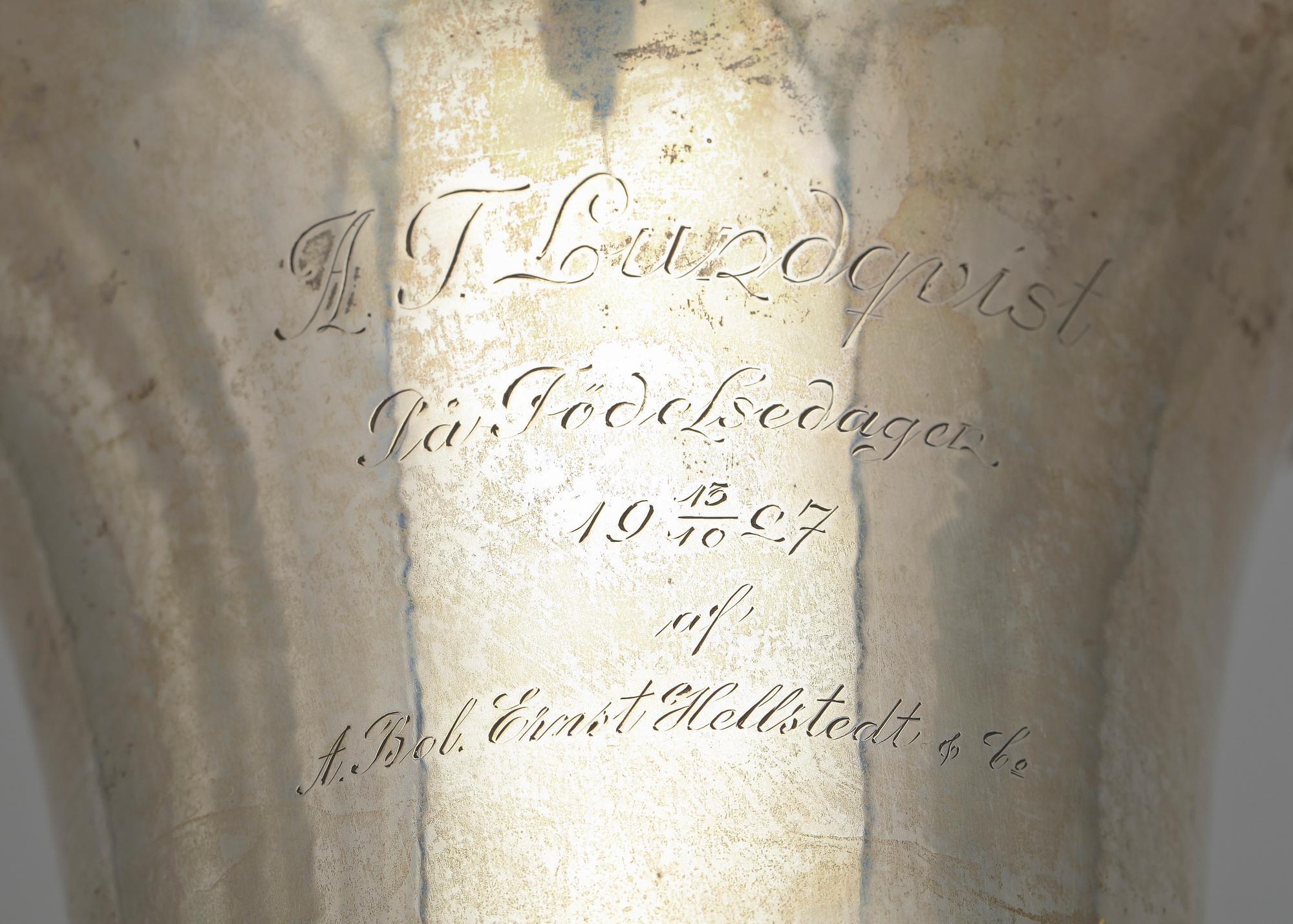 POKAL, silver, C G Hallbergs Guldsmeds AB, Stockholm, 1927, ca 392 gram.