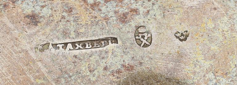 SOPPSLEVAR, 3 st, silver, bla Anders Rahm, Norrköping, 1800-tal.