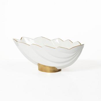Karin Björquist, A shell shaped serving dish 'Pliss' from the Nobel dinner service, Gustavsberg, post 1991.