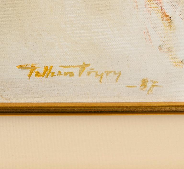 TELLERVO TÖYRY, olja på duk uppfodrad på pannå, signerad och daterad -87.