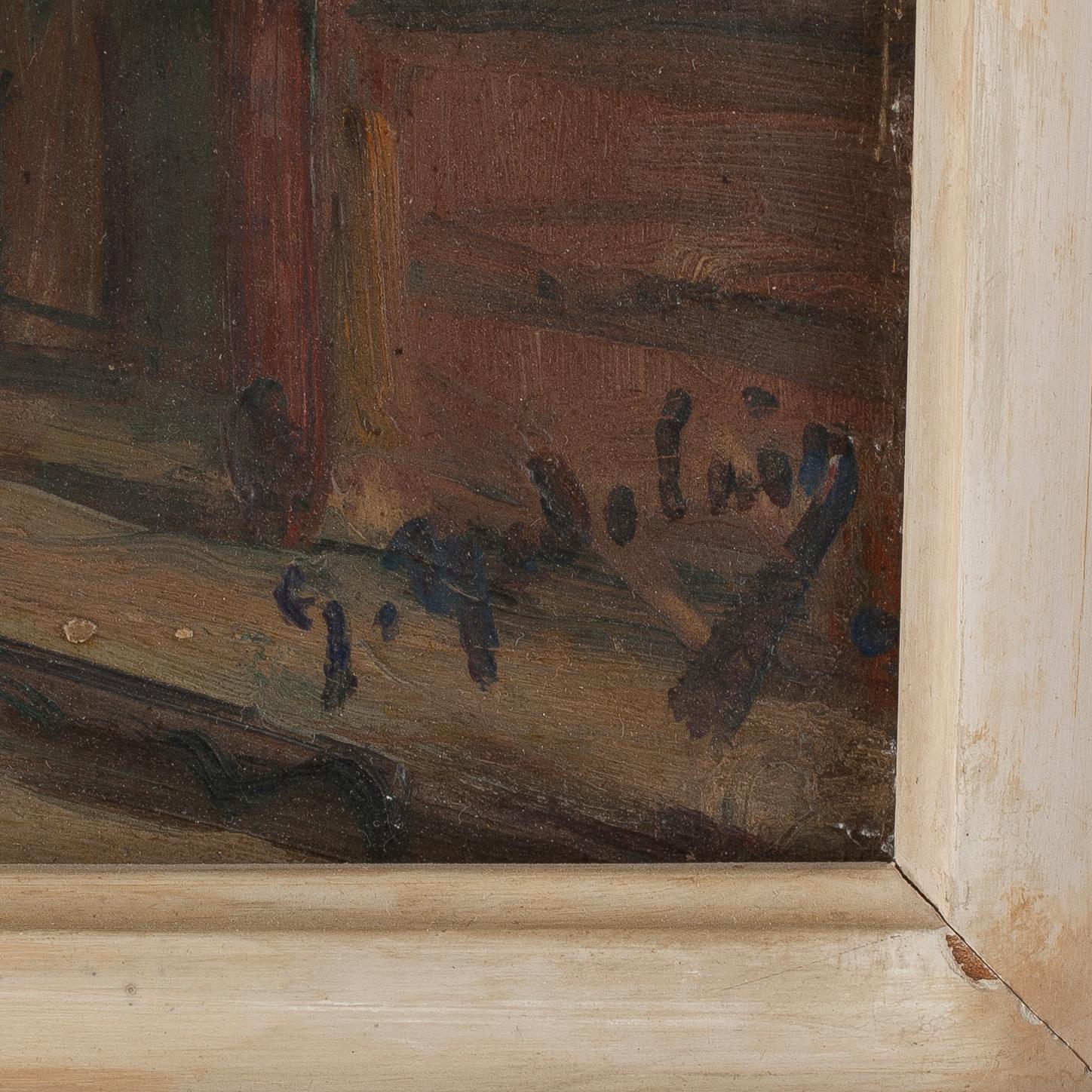 GUSTAVE MADELAIN, olja på pannå, sign o dat 1923 a tergo.