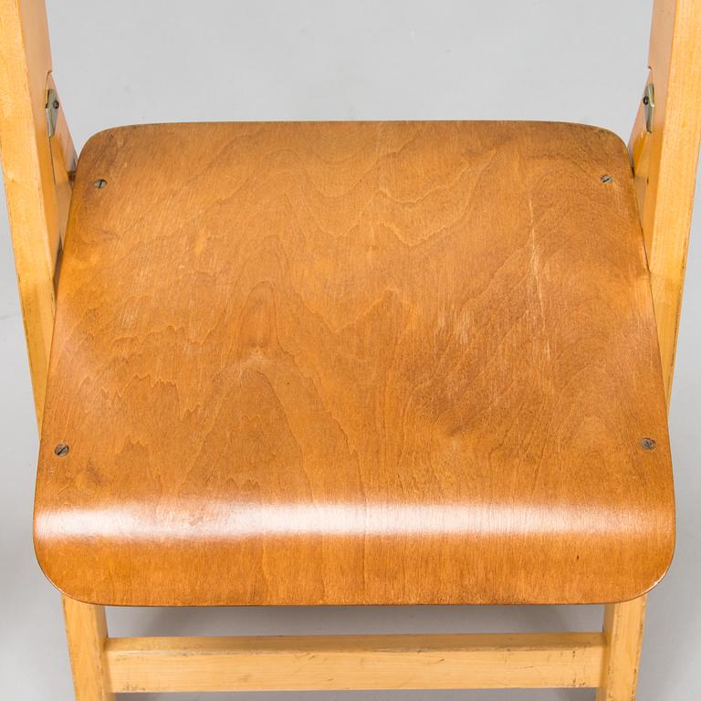 Six 1960s folding chairs for SOK Vaajakosken tehtaat.