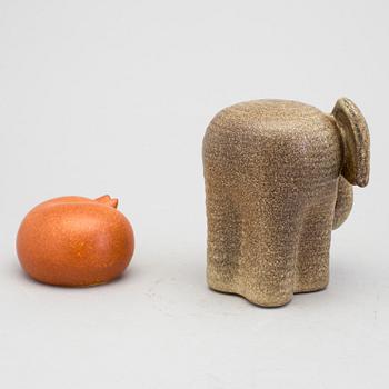 Two 20th Century stoneware figurines designed by Lisa Larson, Gustavsberg.