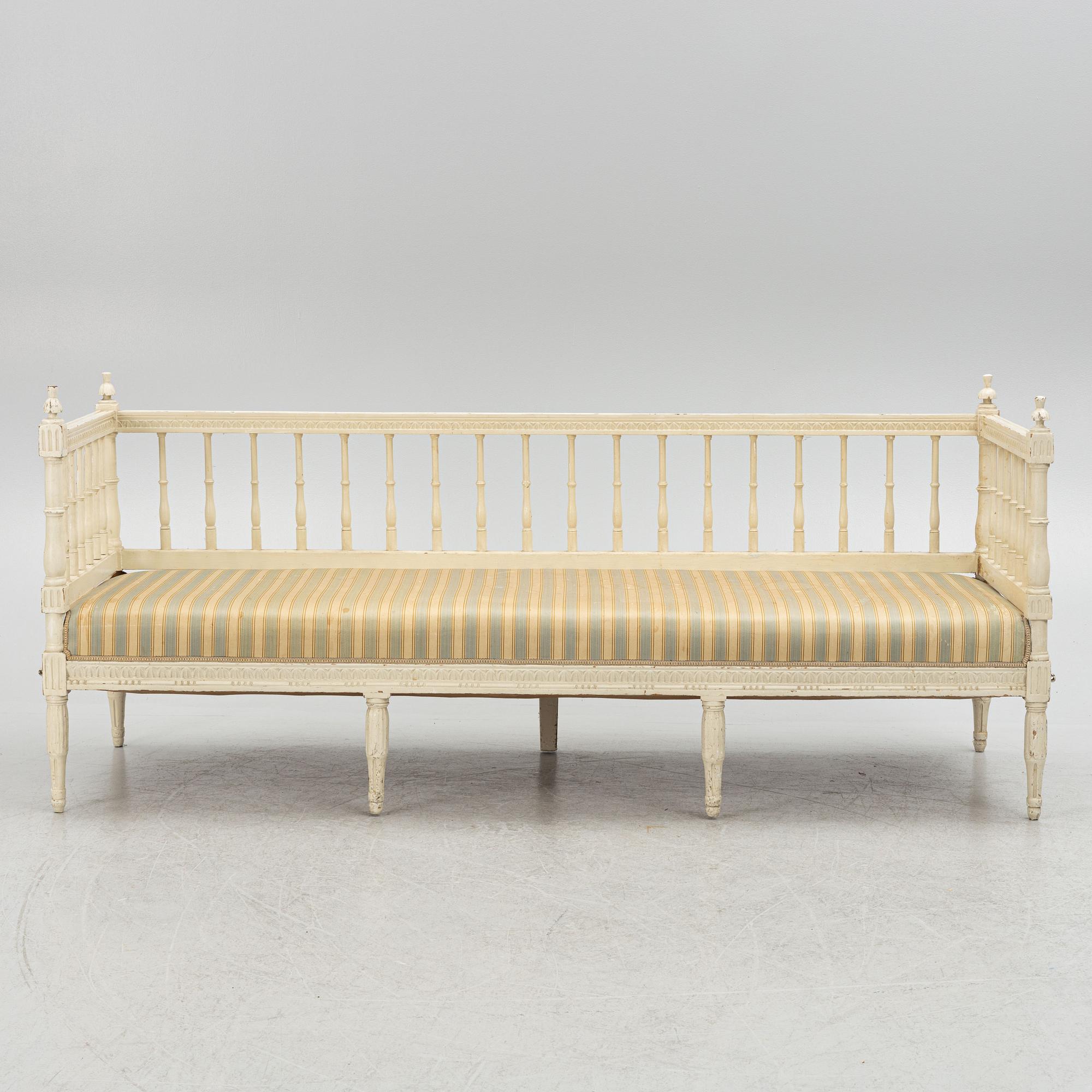 Soffa, omkring år 1800, Sengustaviansk.