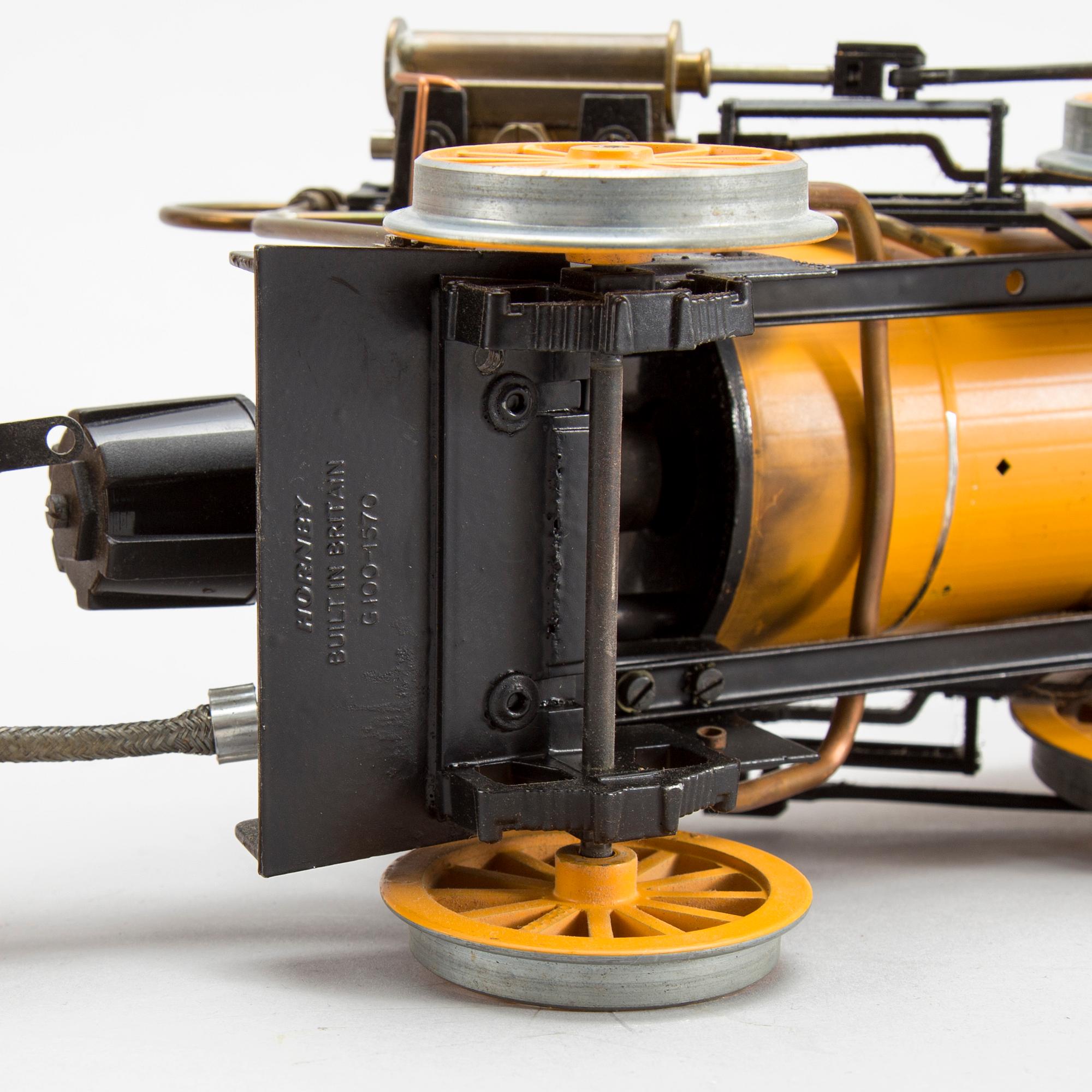HORNBY, ånglok med tender, "Stephensons Rocket", 1900-talets senare del, spårvidd 3,5 tum.