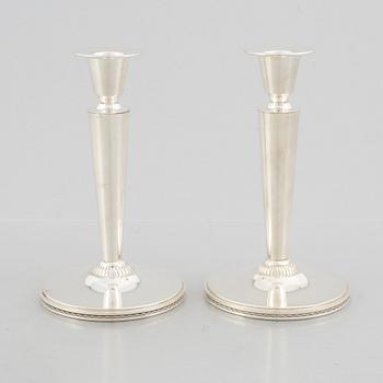 Eric Råström, candlesticks, a pair, silver, CG Råström, Stockholm 1969.