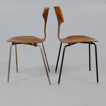 STOLAR, 3+1 st, "3103" och "3105 / Munkegårdsstolen / Myggan", Arne Jacobsen, Fritz Hansen, 1900-talets tredje kvartal.
