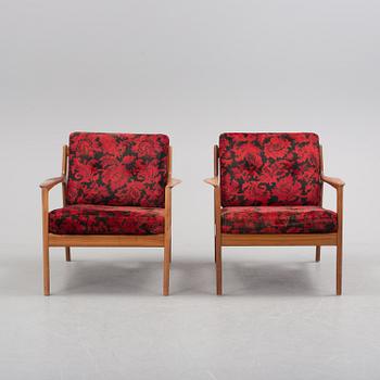 FOLKE OHLSSON, a pair of teak "USA 75" easy chair, DUX, 1960s.