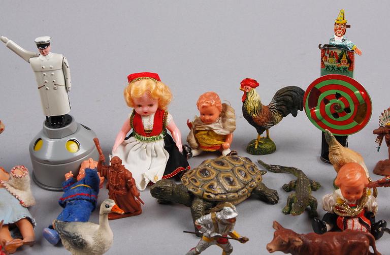 PARTI LEKSAKER, ca 43 delar, bla Schuco "Flic 4520".