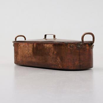 FISKKITTEL, koppar med insats, 1800-tal.