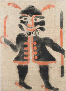 VARGLAPP, linne, uppspänd på pannå, omkring år 1800.