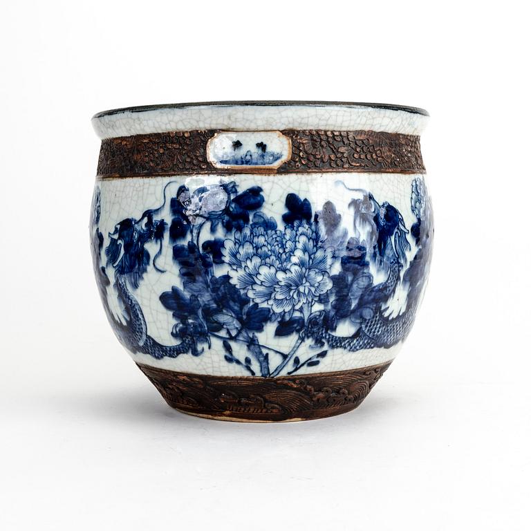 A blue and white basin, China, early 20th Century.