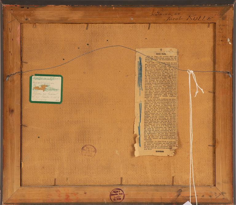JAKOB KULLE, oil on canvas mounted on board, signed.