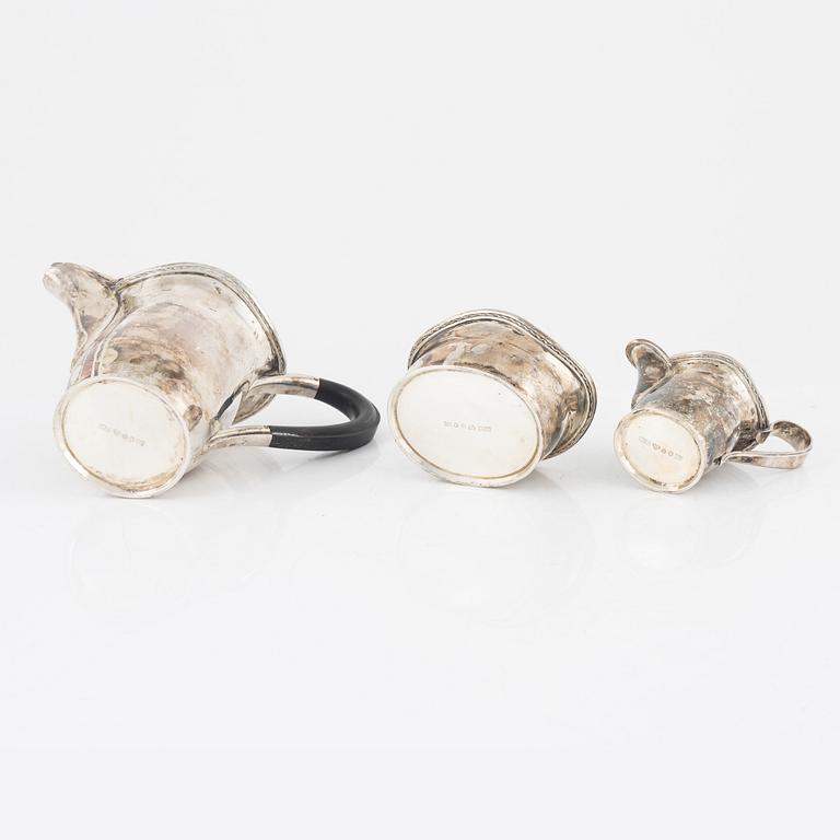 CF Carlman, kaffeservis, silver, 3 delar, Stockholm 1947.