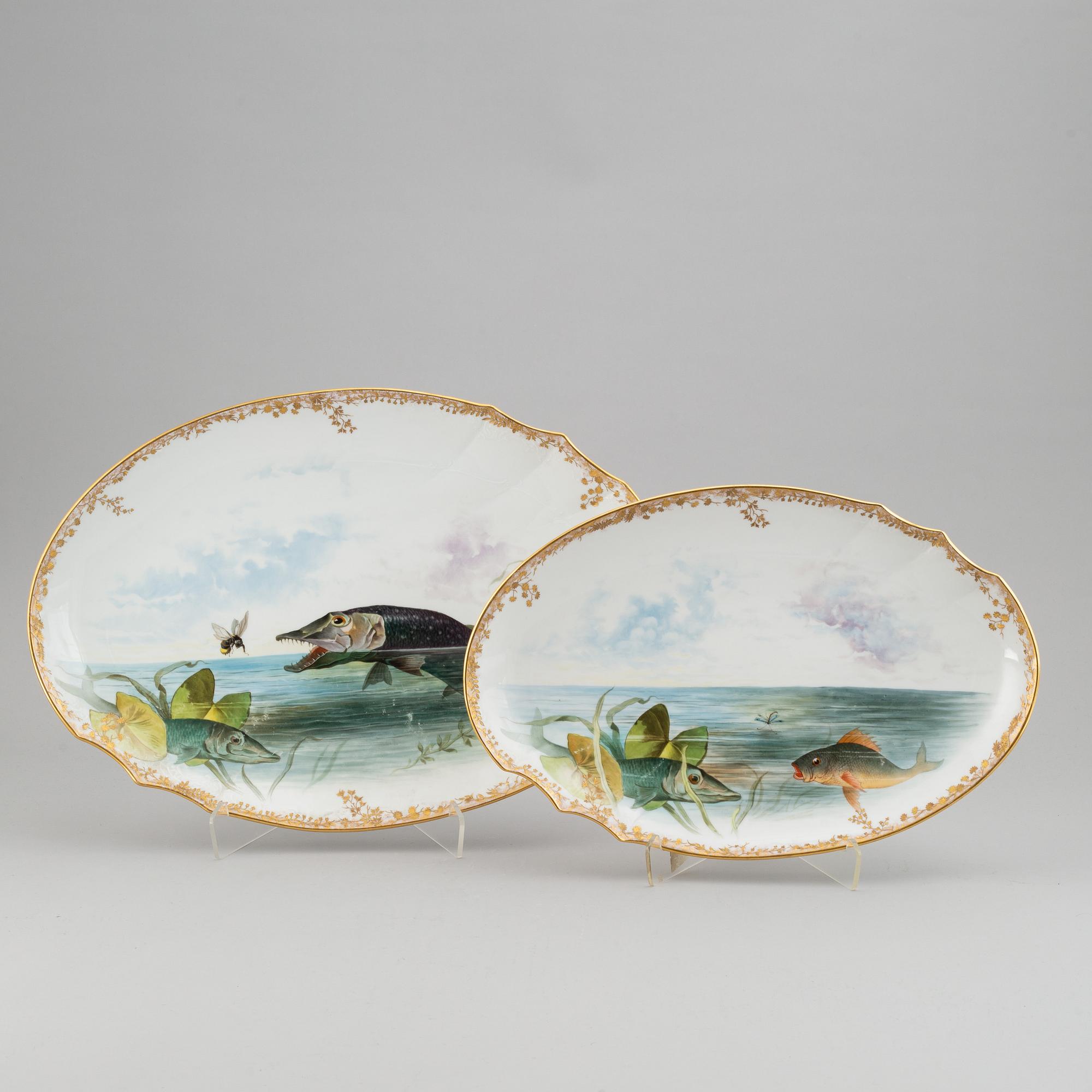 A 66 piece Pirkenhammer porcelain gilt edge dinner service, 1893 - 1918.