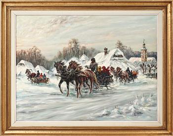 OKÄND KONSTNÄR, olja på duk, sign Z Cygan, 1900-tal.