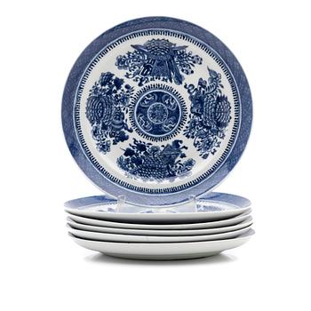 Plates, 6 pcs, porcelain, China, Qing dynasty, Qianlong (1736-95).