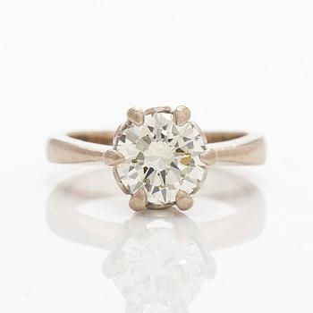 An 18K white gold ring, with a brilliant-cut diamond approximately 1.75 ct. With certificate.