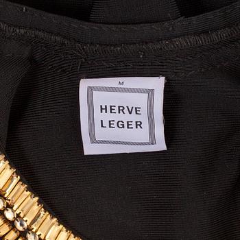 HERVE LEGER, a black dress with embelishments. Size M.