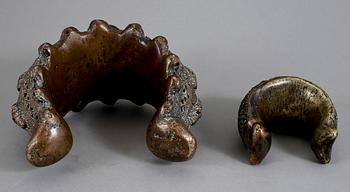 HALSRING SAMT ARMRING, 2 st, brons, Kamerun, Afrika, 1800/1900-tal.