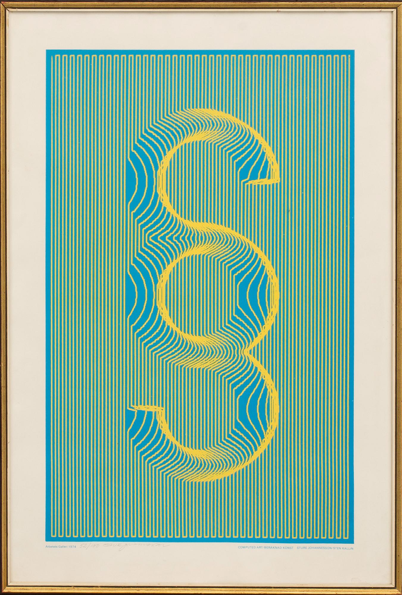 STURE JOHANNESSON, computed art, Arbetets Galleri 1974 52/100.