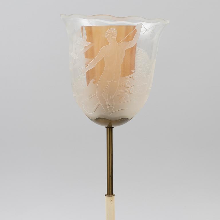 Bo Notini, a floor lamp, Glössner & Co, Stockholm, 1940s.