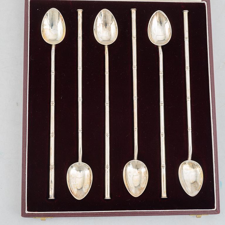 A set of six silver spoons, mark of Asprey & Co Ltd, London 1984-1997.