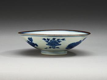 A blue and white bowl, Ming dynasty with Jiajing six character mark.