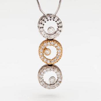HALSBAND, 14K vit- och gultguld, diamanter ca 0.33 ct tot.