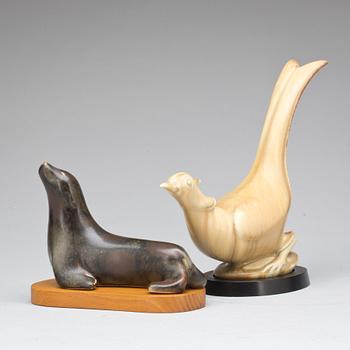 FIGURINER, 2 st, stengods, Gunnar Nylund, Rörstrand.