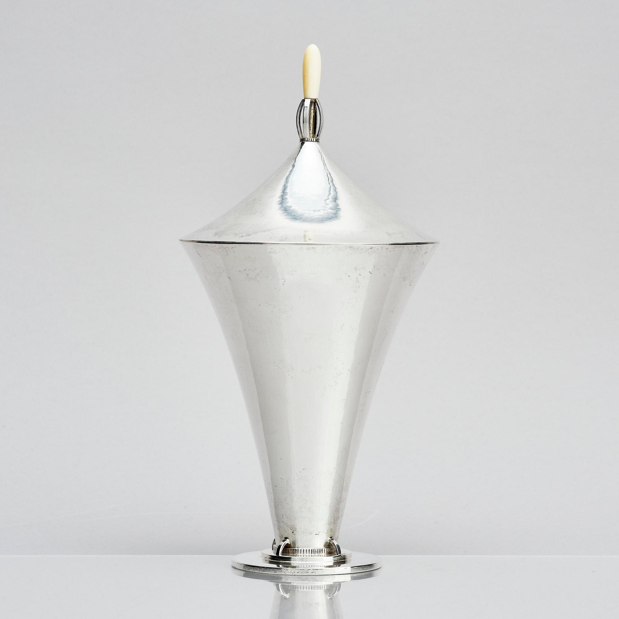 Wiwen Nilsson, a silver beaker with lid, Lund, Sweden 1927.