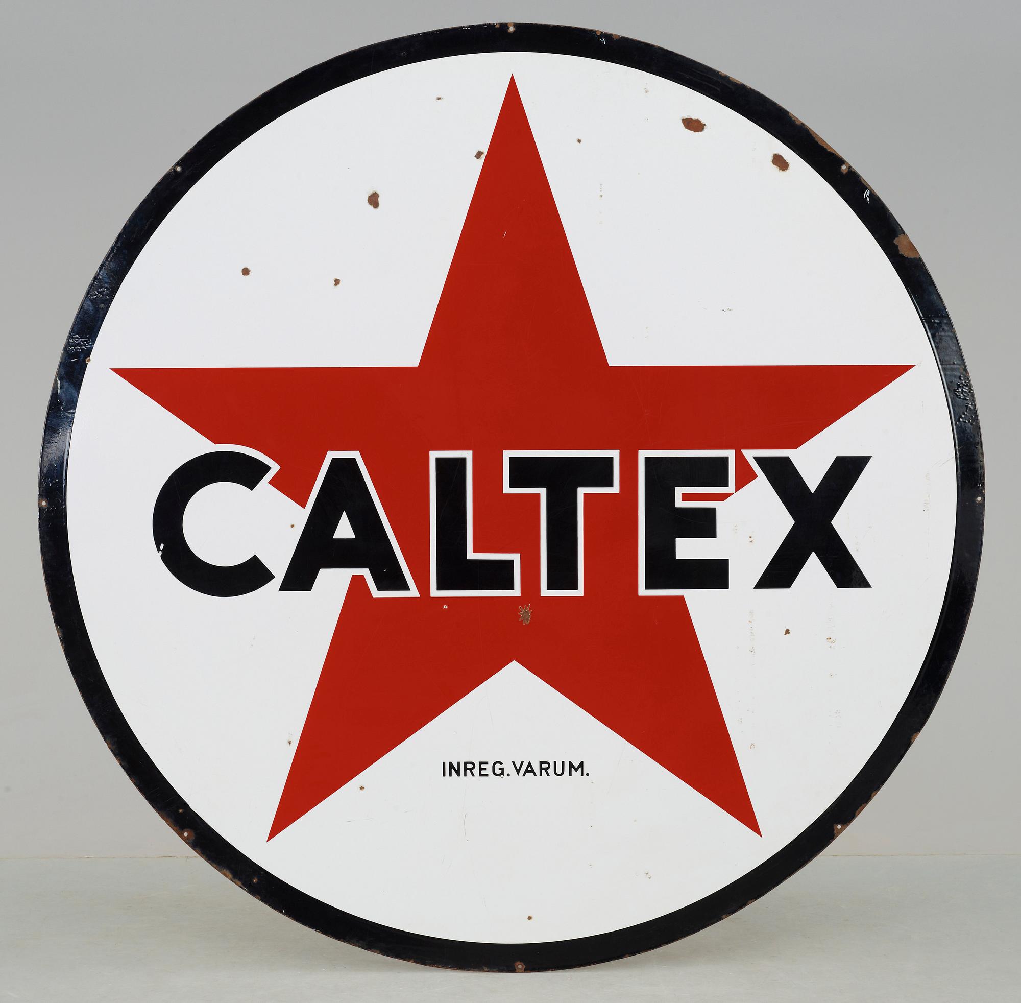 EMALJSKYLT, "Caltex", omkring 1900-talets mitt.