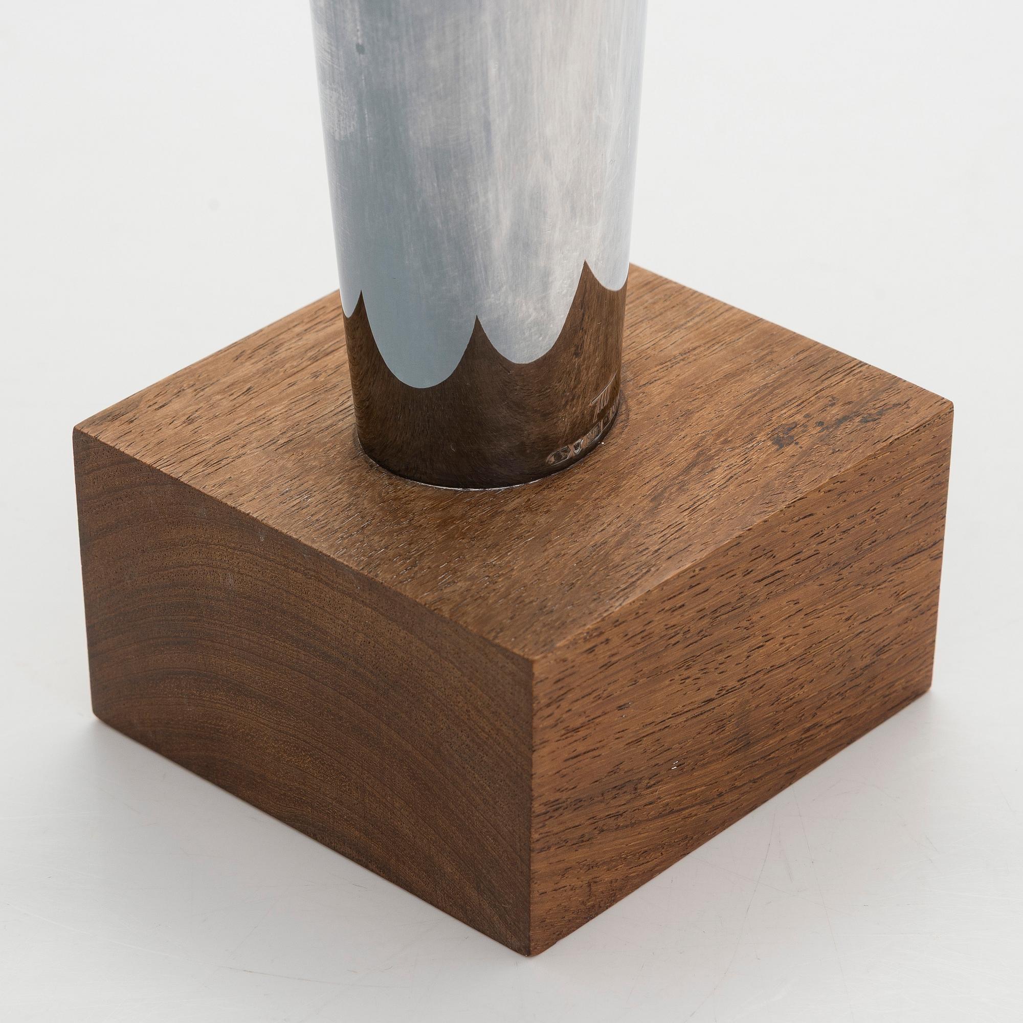 Tapio Wirkkala, a silver and rosewood vase, Kultakeskus, Hämeenlinna 1967.