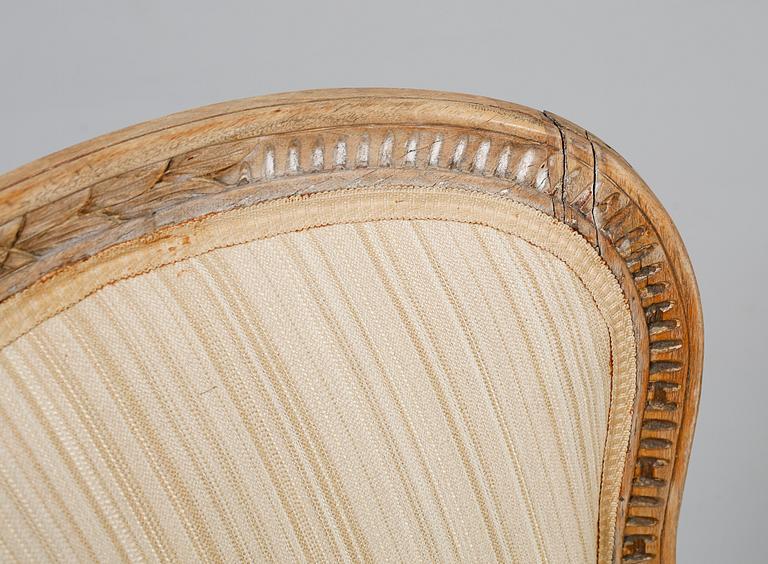 KARMSTOLAR, ett par, Louis XVI, tidigt 1800-tal.