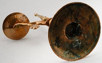 KANDELABER, mässing, barock, 1700-tal.