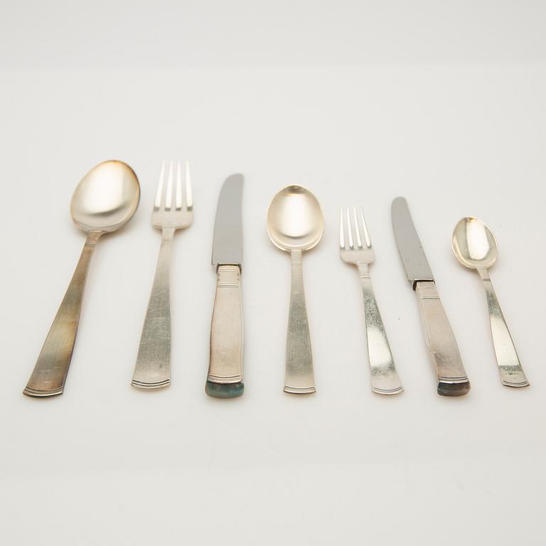 Jacob Ängman, bestickuppsättning, 106 delar, silver, "Rosenholm", GAB, Stockholm, 1900-talets andra hälft.