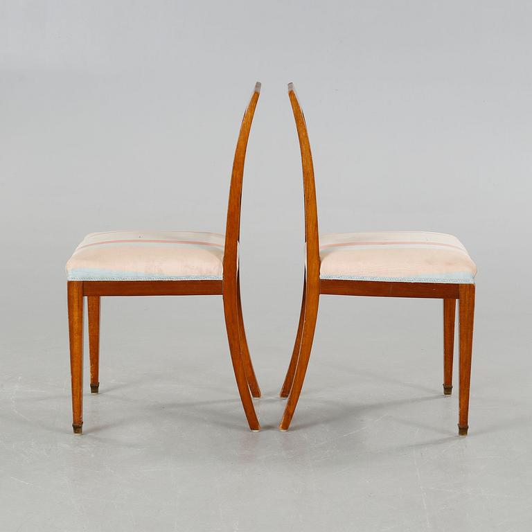 A sofa, six chairs and one table in Swedish Karl-Johan style, made in the first half of the 20th century.