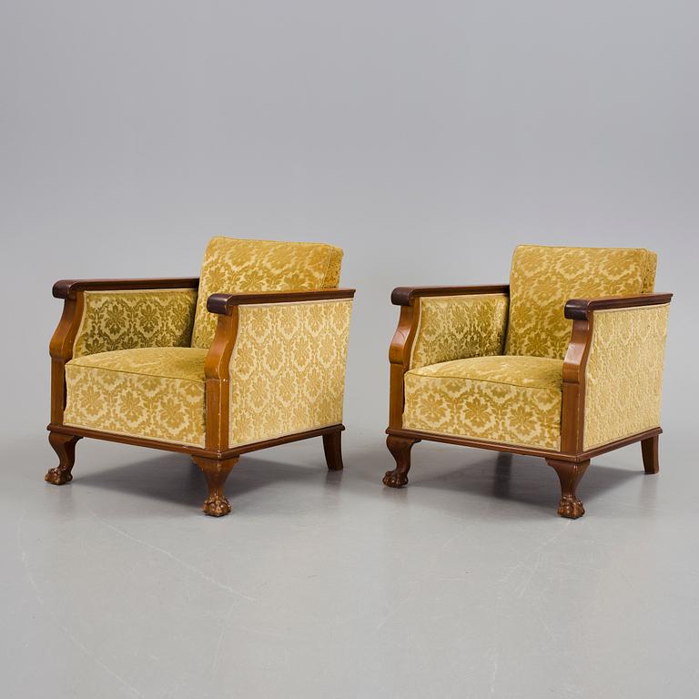 FÅTÖLJER, ett par, 1900-talets andra kvartal.