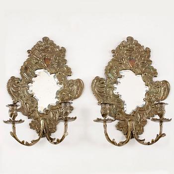 SPEGELLAMPETTER, ett par, nyrokoko, 1800-talets andra hälft.