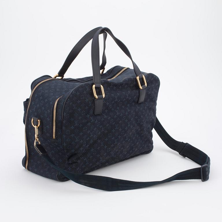 LOUIS VUITTON a blue lin weekednbag, "Lin Claudine".