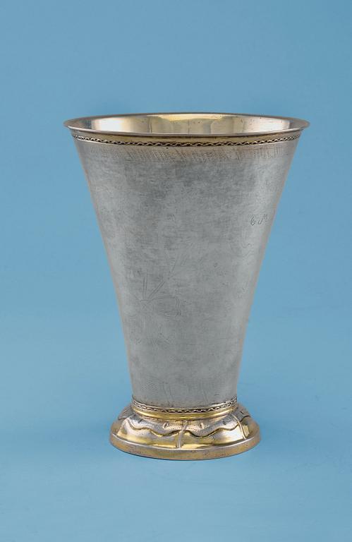 A BEAKER, silver. E. Lemon Uppsala1789. Weight 381 g.