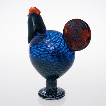 A glass bird signed O. Toikka, Nuutajärvi.