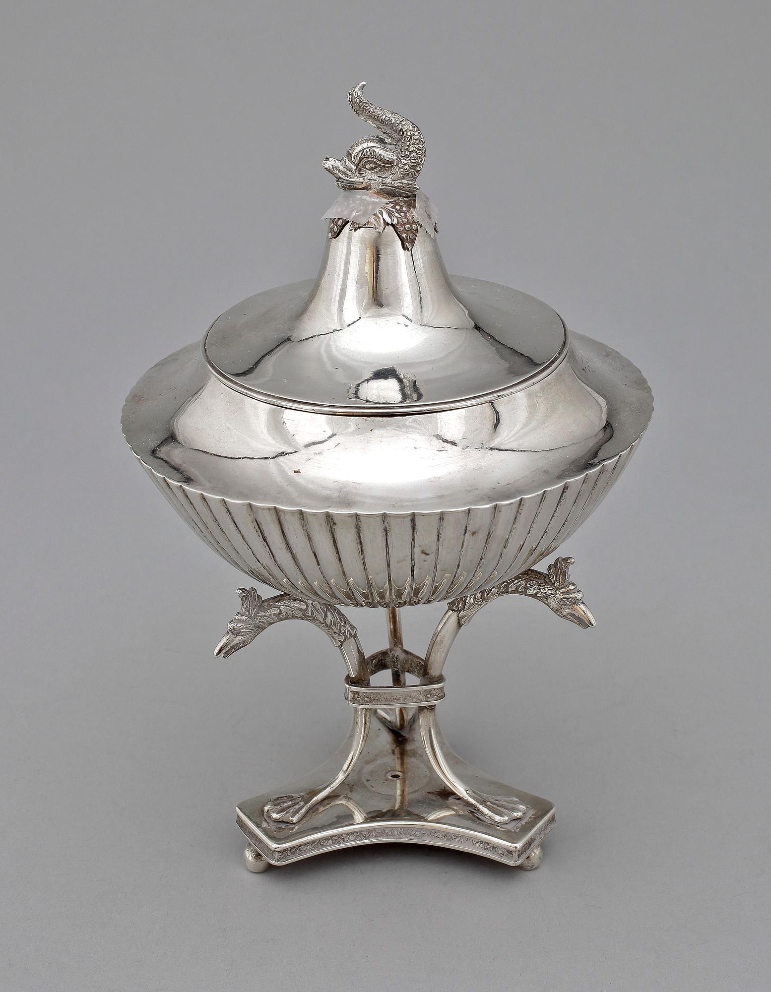SKÅL PÅ FOT, silver, empir, Petter Adolf Sjöberg, 1814. Ca 517g.