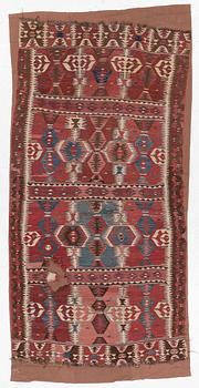 An Antique Mut kilim, central Anatolia, c. 250 x 130 cm.